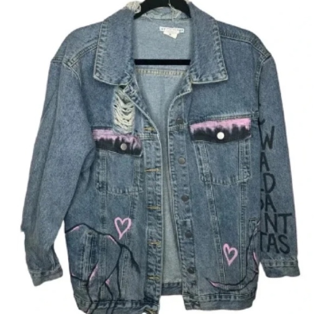 Stylish Denim Jacket with Pink Accents